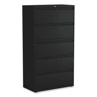 Alera® Lateral File, 5 Legal/Letter/A4/A5-Size File Drawers, Black, 36" x 18" x 64.25" (ALEHLF3667BL)