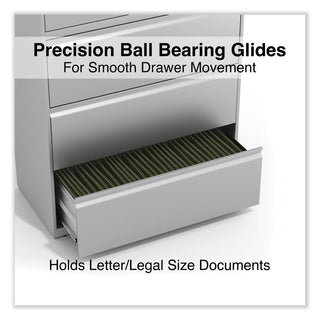 Alera® Lateral File, 5 Legal/Letter/A4/A5-Size File Drawers, Light Gray, 36" x 18" x 64.25" (ALEHLF3667LG)