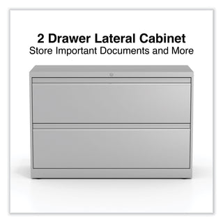 Alera® Lateral File, 2 Legal/Letter-Size File Drawers, Light Gray, 42" x 18" x 28" (ALEHLF4229LG)