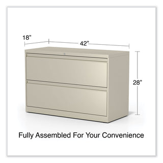 Alera® Lateral File, 2 Legal/Letter-Size File Drawers, Putty, 42" x 18" x 28" (ALEHLF4229PY)