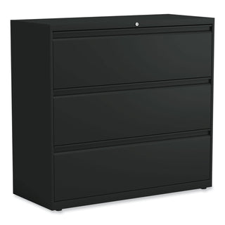 Alera® Lateral File, 3 Legal/Letter/A4/A5-Size File Drawers, Black, 42" x 18" x 39.5" (ALEHLF4241BL)