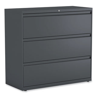 Alera® Lateral File, 3 Legal/Letter/A4/A5-Size File Drawers, Charcoal, 42" x 18" x 39.5" (ALEHLF4241CC)