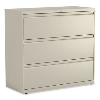 Alera® Lateral File, 3 Legal/Letter/A4/A5-Size File Drawers, Putty, 42" x 18" x 39.5" (ALEHLF4241PY)