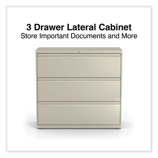 Alera® Lateral File, 3 Legal/Letter/A4/A5-Size File Drawers, Putty, 42" x 18" x 39.5" (ALEHLF4241PY)