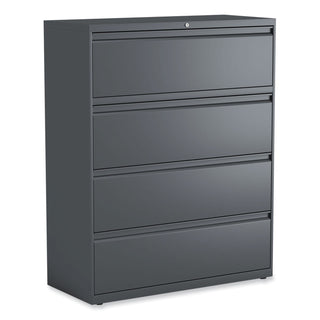 Alera® Lateral File, 4 Legal/Letter/A4/A5-Size File Drawers, Charcoal, 42" x 18" x 52.5" (ALEHLF4254CC)
