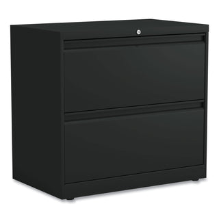 Alera® Lateral File, 2 Legal/Letter-Size File Drawers, Black, 30" x 18" x 28" (ALEHLF3029BL)
