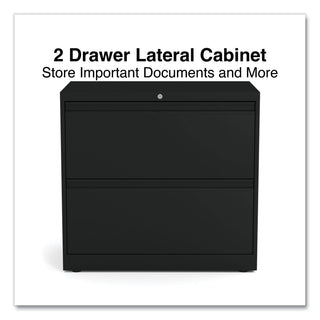 Alera® Lateral File, 2 Legal/Letter-Size File Drawers, Black, 30" x 18" x 28" (ALEHLF3029BL)