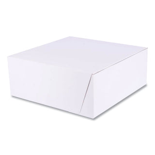 SCT® White One-Piece Non-Window Bakery Boxes, Standard, 10 x 10 x 4, White, Paper, 100/Bundle (SCH1573)