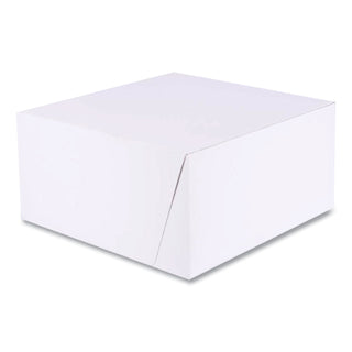 SCT® White One-Piece Non-Window Bakery Boxes, Standard, 10 x 10 x 5, White/Kraft, Paper, 100/Bundle (SCH1576)