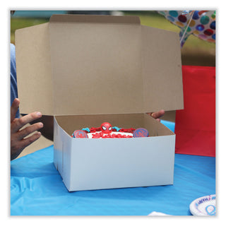 SCT® White One-Piece Non-Window Bakery Boxes, Standard, 10 x 10 x 4, White, Paper, 100/Bundle (SCH1573)