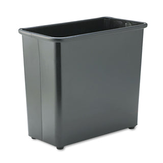 Safco® Rectangular Wastebasket, Steel, 27.5 qt, Black (SAF9616BL)