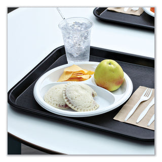 Boardwalk® Hi-Impact Plastic Dinnerware, Plate, 3-Compartment, 10" dia, White, 500/Carton (BWKPLTHIPS10WH3)