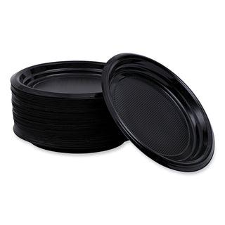 Boardwalk® Hi-Impact Plastic Dinnerware, Plate, 9" dia, Black, 500/Carton (BWKPLTHIPS9BL)