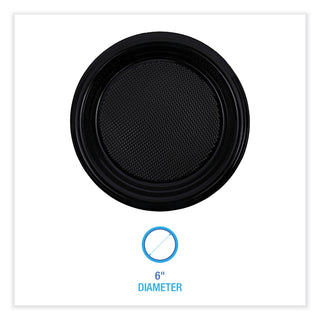 Boardwalk® Hi-Impact Plastic Dinnerware, Plate, 6" dia, Black, 1,000/Carton (BWKPLTHIPS6BL)