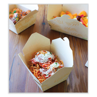 World Centric® No Tree Folded Takeout Containers, 26 oz, 4.2 x 5.2 x 2.5, Natural, Sugarcane, 450/Carton (WORTONT1)