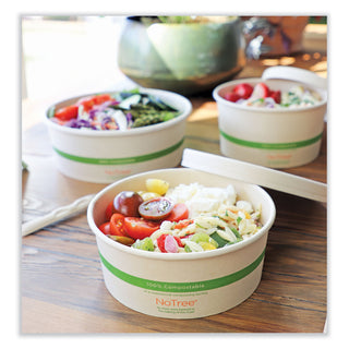 World Centric® No Tree Wide Paper Bowls, 32 oz, 5.9" Diameter x 3.1"h, Natural, Sugarcane, 300/Carton (WORBONT32W)