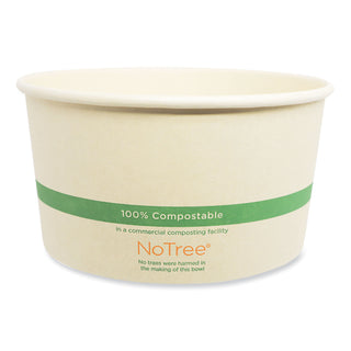 World Centric® No Tree Wide Paper Bowls, 32 oz, 5.9" Diameter x 3.1"h, Natural, Sugarcane, 300/Carton (WORBONT32W)