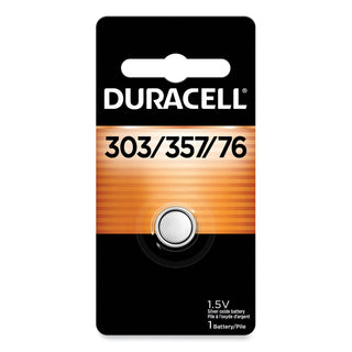 Duracell® Button Cell Battery, 303/357, 1.5 V, 6/Box (DURD303357BX)
