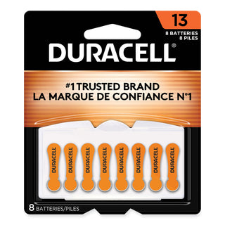 Duracell® Hearing Aid Battery, #13, 8/Pack (DURDA13B8ZM09)