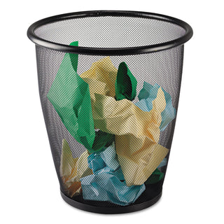Safco® Onyx Round Mesh Wastebasket, Steel Mesh, 5 gal, Black (SAF9717BL)