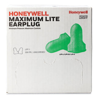 Howard Leight LPF-1 Max Lite Single-Use Earplugs, Cordless, 30NRR, Green, 200 Pairs (HOWLPF1) (154-LPF-1)