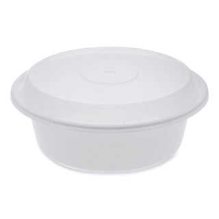 Pactiv Evergreen Newspring VERSAtainer Microwavable Containers, Round, 32 oz, 7 x 7 x 2.75, White/Clear, Plastic, 150/Carton (PCTNC729)
