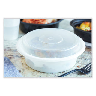 Pactiv Evergreen Newspring VERSAtainer Microwavable Containers, Round, 32 oz, 7 x 7 x 2.75, White/Clear, Plastic, 150/Carton (PCTNC729)