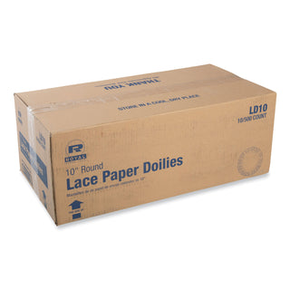 AmerCareRoyal® Lace Doilies, Round, 10", White, 5,000/Carton (RPPLD10)