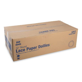 AmerCareRoyal® Lace Doilies, Round, 12", White, 5,000/Carton (RPPLD12)