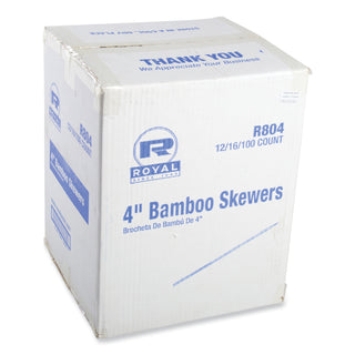 AmerCareRoyal® Bamboo Skewers, Paper, 4", Natural, 19,200/Carton (RPPR804)