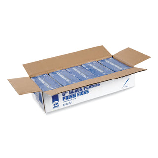 AmerCareRoyal® Prism Picks, Plastic, 6", Black, 500/Box, 5 Boxes/Carton (RPPRP1496BK)