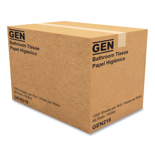 GEN Standard Bath Tissue, Septic Safe, 1-Ply, White, 1,000 Sheets/Roll, 96 Wrapped Rolls/Carton (GEN218)