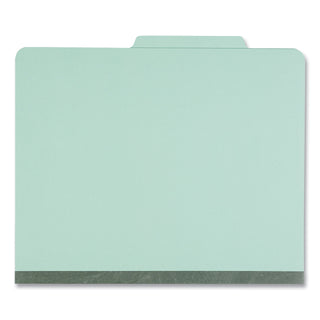 Universal® Six-Section Classification Folders, Heavy-Duty Pressboard Cover, 2 Dividers, 6 Fasteners, Letter Size, Light Green, 20/Box (UNV10407)