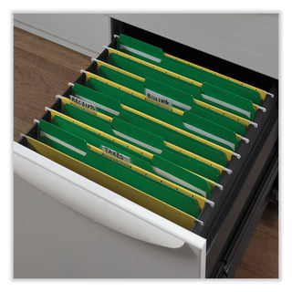Universal® Reinforced Top-Tab File Folders, 1/3-Cut Tabs: Assorted, Letter Size, 1" Expansion, Green, 100/Box (UNV16162)