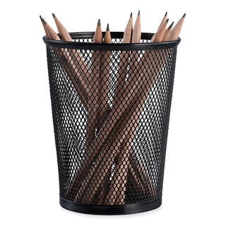 Universal® Jumbo Steel Mesh Pencil Cup, 4.38" Diameter x 5.38"h, Black (UNV20013)
