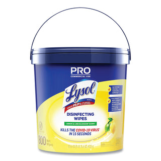 LYSOL® Brand Professional Disinfecting Wipe Bucket, 6 x 8, Lemon and Lime Blossom, 800 Wipes/Bucket (RAC99856)