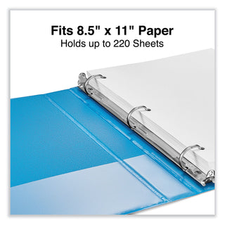 Universal® Slant D-Ring View Binder, 3 Rings, 1" Capacity, 11 x 8.5, Light Blue (UNV20713)