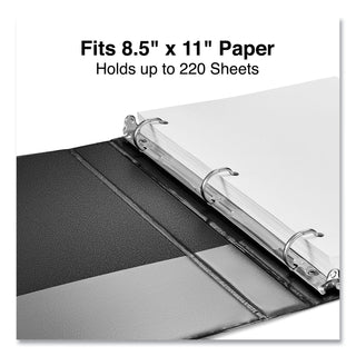 Universal® Slant D-Ring View Binder, 3 Rings, 1" Capacity, 11 x 8.5, Black (UNV20741)