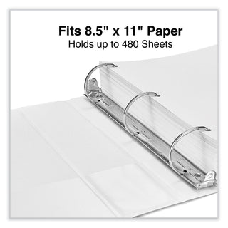 Universal® Slant D-Ring View Binder, 3 Rings, 2" Capacity, 11 x 8.5, White (UNV20746)