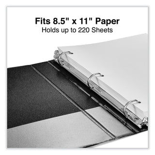 Universal® Deluxe Non-View D-Ring Binder with Label Holder, 3 Rings, 1" Capacity, 11 x 8.5, Black (UNV20761)