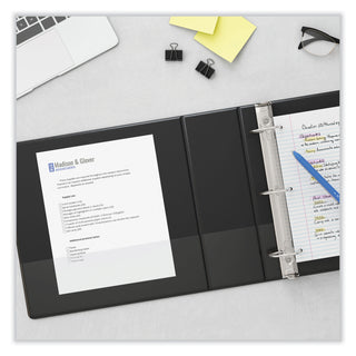 Universal® Slant D-Ring View Binder, 3 Rings, 4" Capacity, 11 x 8.5, Black (UNV20995)