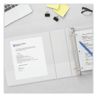 Universal® Slant D-Ring View Binder, 3 Rings, 5" Capacity, 11 x 8.5, White (UNV20997)