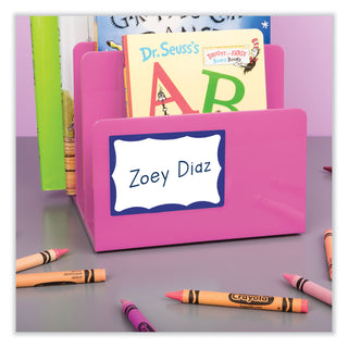 Avery® Printable Adhesive Name Badges, 3.38 x 2.33, Blue Border, 100/Pack (AVE5144)