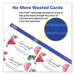 Avery® Print-to-the-Edge Microperforated Business Cards with Sure Feed Technology, Color Laser, 2 x 3.5, Wht, 160/Pk (AVE5881)