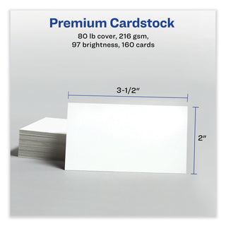 Avery® Print-to-the-Edge Microperforated Business Cards with Sure Feed Technology, Color Laser, 2 x 3.5, Wht, 160/Pk (AVE5881)