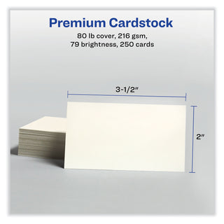 Avery® Printable Microperforated Business Cards with Sure Feed Technology, Inkjet, 2 x 3.5, Ivory, Matte, 250/Pack (AVE8376)
