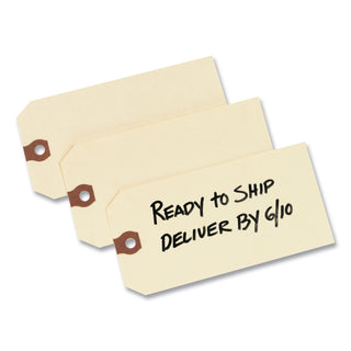 Avery® Unstrung Shipping Tags, 13-pt. Stock, 3 3/4 x 1 7/8, Manila, 1,000/Box (AVE12303)