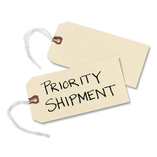 Avery® Strung Shipping Tags, 13pt. Stock, 3 3/4 x 1 7/8, Manila, 1,000/Box (AVE12503)