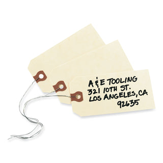 Avery® Double Wired Shipping Tags, 13pt. Stock, 3 1/4 x 1 5/8, Manila, 1,000/Box (AVE12602)
