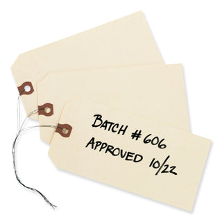 Avery® Double Wired Shipping Tags, 13pt. Stock, 6 1/4 x 3 1/8, Manila, 1,000/Box (AVE12608)